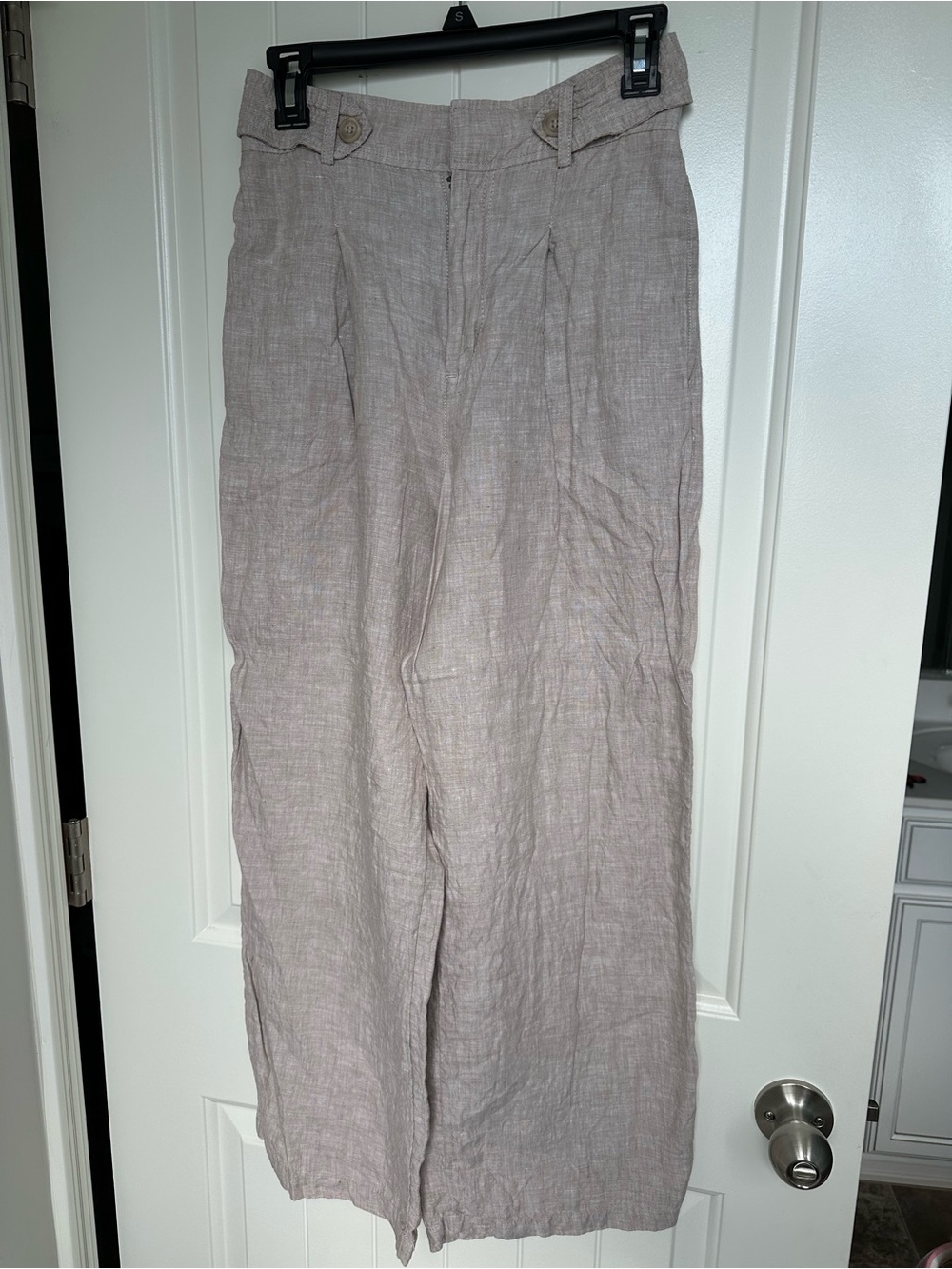 Nicole by Nicole Miller Light Beige Wide-Leg Chinos